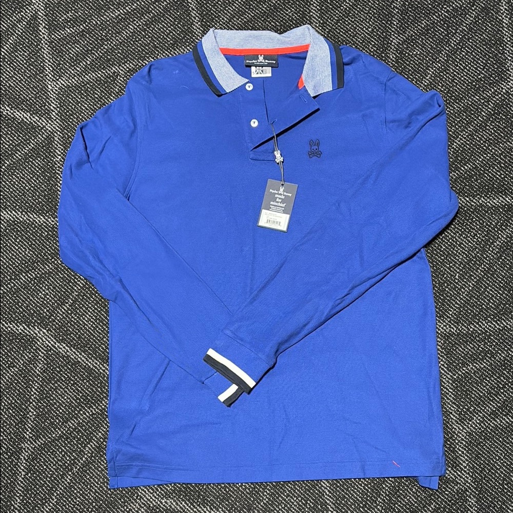 Blue Long Sleeve Polo Shirt